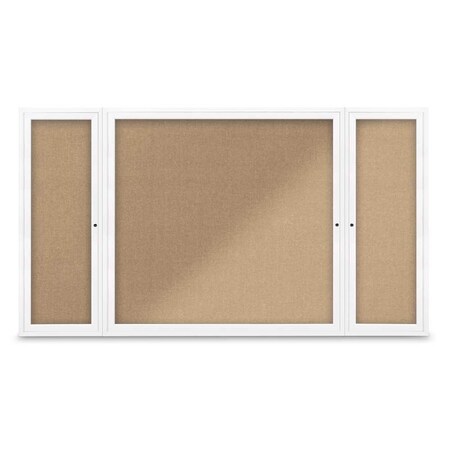 United Visual Products Indoor Enclosed Combo Board, 48"x36", Gold Frame/White Porcelain & Buff UVCB4836G-WHTPORC-BUFF